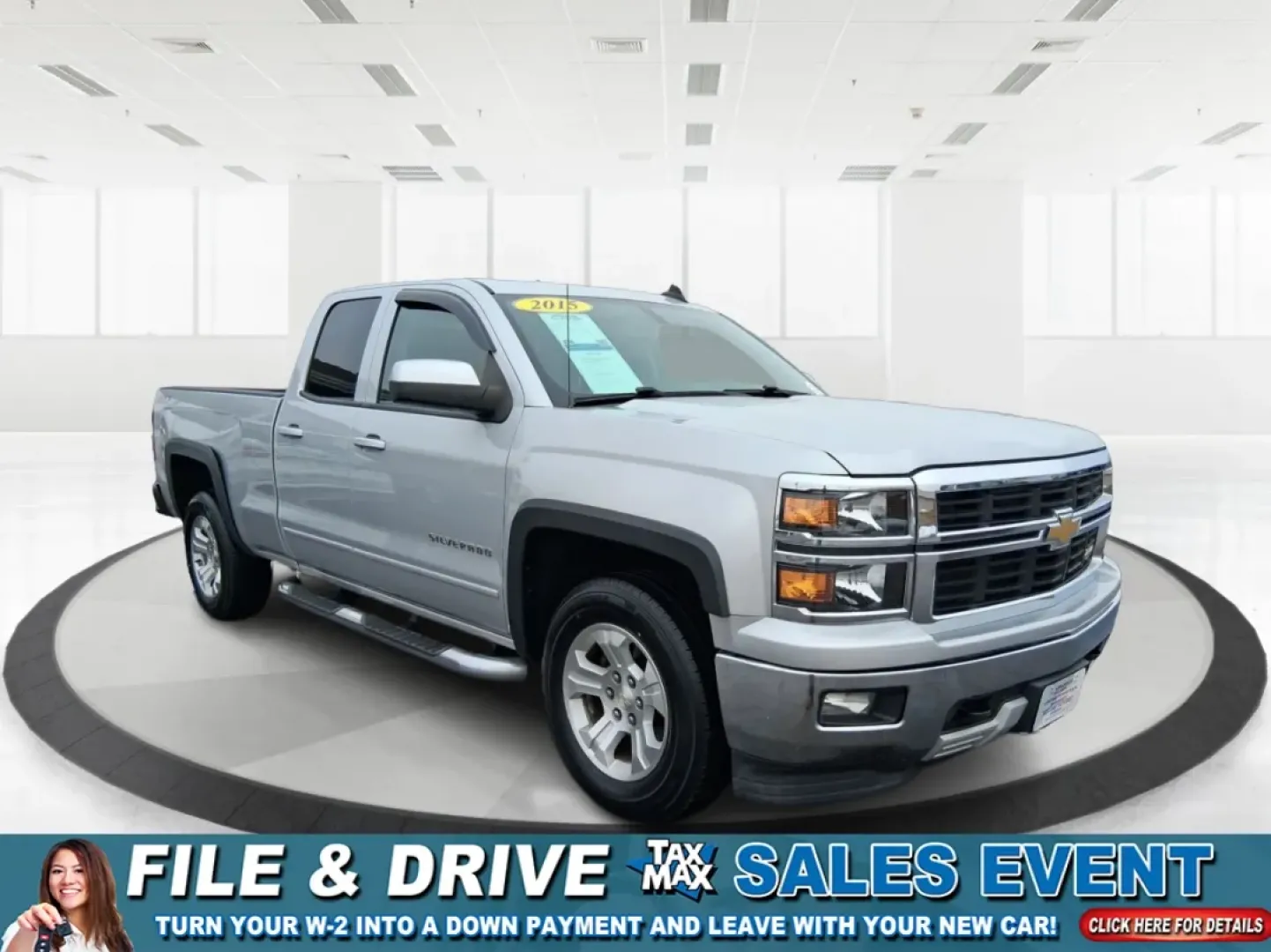 2015 Silver Chevrolet Silverado 1500 LT Double Cab 4WD (1GCVKREC6FZ) with an 5.3L V8 OHV 16V engine, 6-Speed Automatic transmission, located at 1951 S Dayton Lakeview Rd., New Carlisle, OH, 45344, (937) 908-9800, 39.890999, -84.050255 - Picture your next weekend: you've got a project list to tackle, a trailer to hook up, and a quick escape planned after work-maybe a run out toward Springfield or a backroad cruise near the Mad River. If you need a truck that fits real life in Clark County, this **2015 Chevrolet Silverado 1500 LT Dou - Photo#0