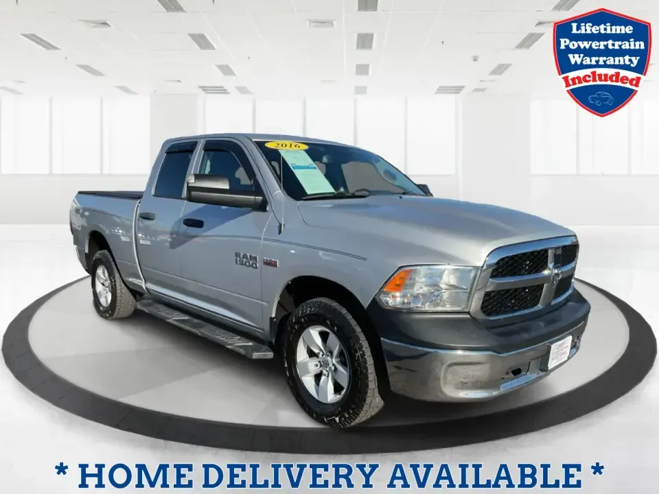 2016 Ram 1500 Tradesman (1C6RR7FT3GS) with an 5.7L V8 OHV 16V engine, 6A transmission, located at 4508 South Dixie Dr, Moraine, OH, 45439, (937) 908-9800, 39.689976, -84.218452 - Looking for a reliable vehicle that seamlessly fits into your active lifestyle? Look no further than this robust 2016 Ram 1500 Tradesman, available now at Advantage Car and Credit in Moraine, OH. This quad cab truck is not just a vehicle; it's a gateway to adventure, perfect for weekend getaways, tr - Photo#0