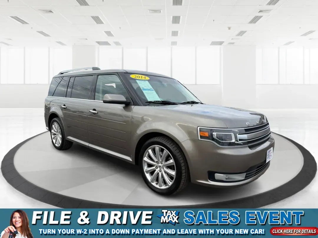 2014 Ford Flex Limited (2FMGK5D89EB) with an 3.5L V-6 DOHC engine, located at 401 Woodman Dr, Riverside, OH, 45431, (937) 908-9800, 39.760899, -84.123421 - Are you ready to upgrade your lifestyle with a reliable vehicle that accommodates both family adventures and daily commutes? Look no further than this stunning 2014 Ford Flex Limited, available now at Advantage Car and Credit in Moraine, OH. With its spacious interior, versatile cargo capacity, and - Photo#0