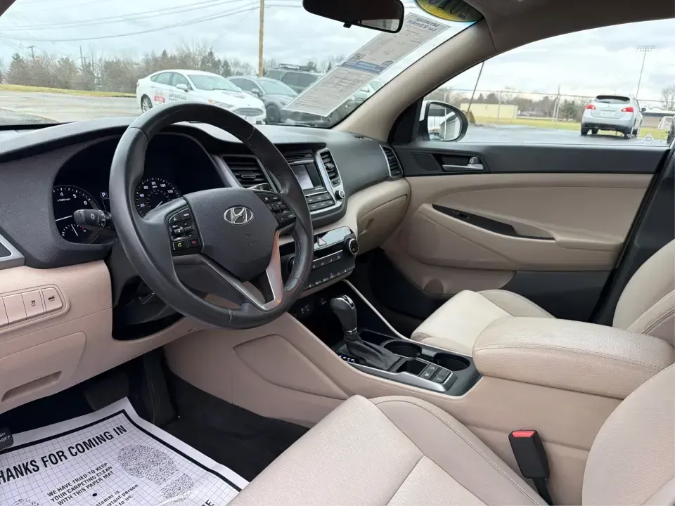 2016 Hyundai Tucson Sport (KM8J3CA26GU) with an 1.6L I-4 gasoline direct injection engine, 7A transmission, located at 1230 East Main St, Xenia, OH, 45385, (937) 908-9800, 39.688026, -83.910172 - Discover a world of adventure with the 2016 Hyundai Tucson Sport, the perfect SUV for active families and weekend explorers alike! With its stylish Dazzling White exterior and spacious interior, this vehicle is designed for those who crave both comfort and versatility. Whether you're navigating thro - Photo#9