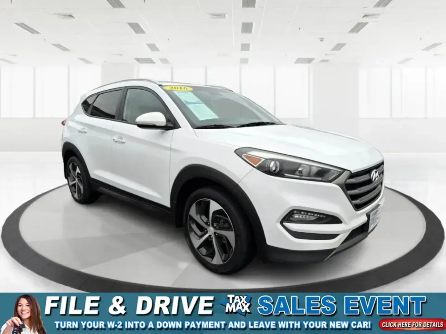 2016 Hyundai Tucson Sport (KM8J3CA26GU) with an 1.6L I-4 gasoline direct injection engine, 7A transmission, located at 1184 Kauffman Ave, Fairborn, OH, 45324, (937) 908-9800, 39.807072, -84.030914 - Discover a world of adventure with the 2016 Hyundai Tucson Sport, the perfect SUV for active families and weekend explorers alike! With its stylish Dazzling White exterior and spacious interior, this vehicle is designed for those who crave both comfort and versatility. Whether you're navigating thro - Photo#0