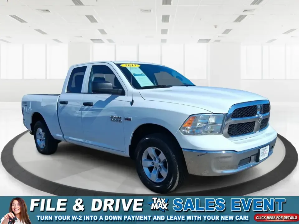 2017 Ram 1500 Tradesman Quad Cab 4x4 6'4 Box (1C6RR7FTXHS) with an 5.7L V8 OHV 16V engine, 8A transmission, located at 880 E. National Road, Vandalia, OH, 45377, (937) 908-9800, 39.891918, -84.183594 - Need a truck that can handle Ohio winters, weekend projects, and last-minute road trips without blinking? This 2017 Ram 1500 Tradesman Quad Cab 4x4 is built for real life in Vandalia-whether you're towing the camper for a getaway, hauling supplies for a home renovation, or commuting up and down I75 - Photo#0