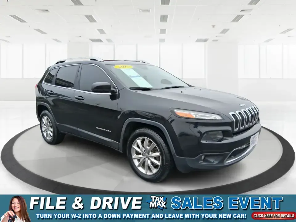 2015 Jeep Cherokee Limited (1C4PJMDBXFW) with an 2.4L L4 DOHC 16V engine, 9-Speed Automatic transmission, located at 8750 N County Rd 25A, Piqua, OH, 45356, (937) 908-9800, 40.164391, -84.232513 - Need one vehicle that can handle the weekday grind and still feel ready for a last-minute getaway? This 2015 Jeep Cherokee Limited 4WD in Brilliant Black Crystal Pearlcoat is built for Riverside life-comfortable for daily commutes, confident in Ohio weather, and versatile enough for road trips, socc - Photo#0