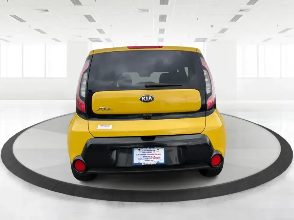 2016 Kia Soul + (KNDJP3A5XG7) with an 2L I-4 gasoline direct injection engine, 6A transmission, located at 401 Woodman Dr, Riverside, OH, 45431, (937) 908-9800, 39.760899, -84.123421 - Busy commute on I-75, quick errands around Riverside, or a weekend run to Carillon Historical Park and the Dayton riverfront-this 2016 Kia Soul + is the kind of small hatchback that fits real life. With its easy-to-park size, flexible cargo area, and standout Solar Yellow paint, it's a smart pick fo - Photo#3