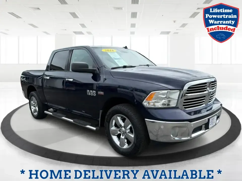 2016 Ram 1500 Big Horn (3C6RR7LT3GG) with an 5.7L V8 OHV 16V engine, 6A transmission, located at 401 Woodman Dr, Riverside, OH, 45431, (937) 908-9800, 39.760899, -84.123421 - Weekend projects, lake-day getaways, and winter commutes across the Miami Valley all get easier when you've got a full-size 4x4 that can haul, tow, and keep everyone comfortable. This **2016 Ram 1500 Big Horn Crew Cab 4WD** in eye-catching **True Blue Pearlcoat** is built for the Riverside, OH lifes - Photo#0