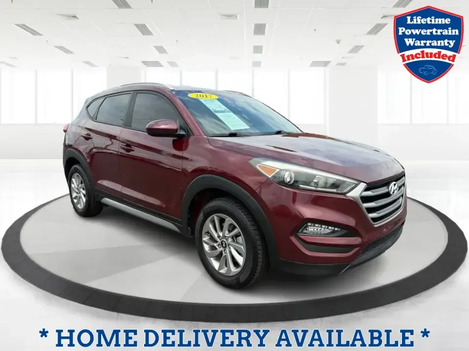 2017 Hyundai Tucson SE w/Preferred Package AWD (KM8J3CA42HU) with an 2.0L L4 DOHC 16V engine, 6A transmission, located at 1230 East Main St, Xenia, OH, 45385, (937) 908-9800, 39.688026, -83.910172 - Weekend getaways to John Bryan State Park, snowy school runs, and daily commutes down US-35 all ask for the same thing: a compact SUV that feels confident, comfortable, and ready for real life. This 2017 Hyundai Tucson SE w/Preferred Package AWD in Ruby Wine is a practical choice for drivers who wan- Photo#0