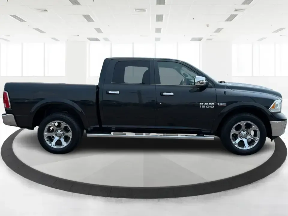 2015 Ram 1500 Laramie Crew Cab SWB 4WD (1C6RR7NT8FS) with an 5.7L V8 OHV 16V engine, 6-Speed Automatic transmission, located at 880 E. National Road, Vandalia, OH, 45377, (937) 908-9800, 39.891918, -84.183594 - Ready for a truck that can handle weekday work, weekend lake runs, and winter weather on the way up I75? This 2015 Ram 1500 Laramie Crew Cab SWB 4WD brings V8 strength, upscale comfort, and four-door practicality-ideal for commuters heading toward Dayton, families with busy schedules, and outdoor en- Photo#1