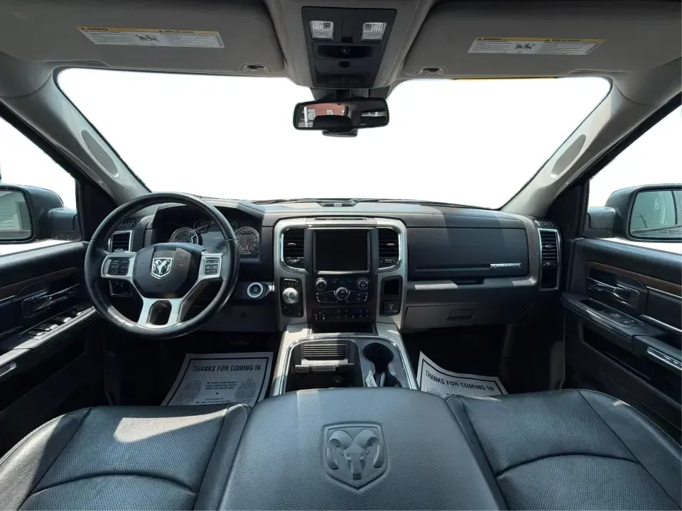 2015 Ram 1500 Laramie Crew Cab SWB 4WD (1C6RR7NT8FS) with an 5.7L V8 OHV 16V engine, 6-Speed Automatic transmission, located at 880 E. National Road, Vandalia, OH, 45377, (937) 908-9800, 39.891918, -84.183594 - Ready for a truck that can handle weekday work, weekend lake runs, and winter weather on the way up I75? This 2015 Ram 1500 Laramie Crew Cab SWB 4WD brings V8 strength, upscale comfort, and four-door practicality-ideal for commuters heading toward Dayton, families with busy schedules, and outdoor en- Photo#22